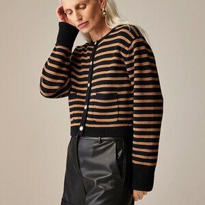 J. Crew New relaxed Emilie sweater lady jacket in stripe, XS